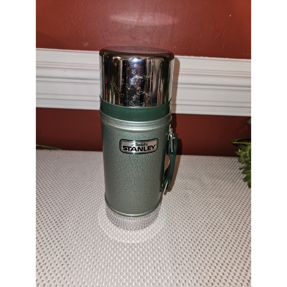 Vintage Aladdin Stanley A 1350 B Wide Mouth Thermos USA 24 oz W/CUP & CAN